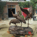 four decorative crane bronze statue for garden decoration